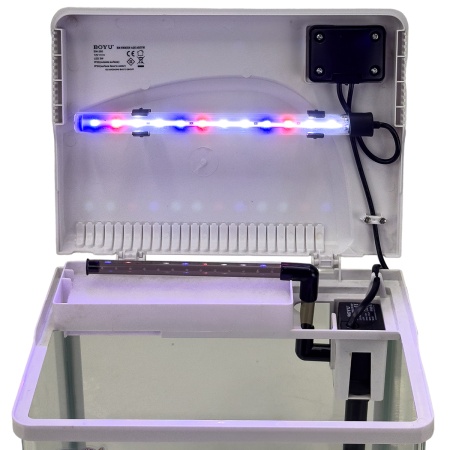 Аквариум Boyu EM-250 панорамный 7,5 л с фильтром и LED-лампой, белый​