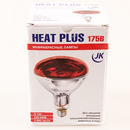 Лампа инфракрасная 175 Bт JK Lighting, E27 BR125, закаленное стекло, красная
