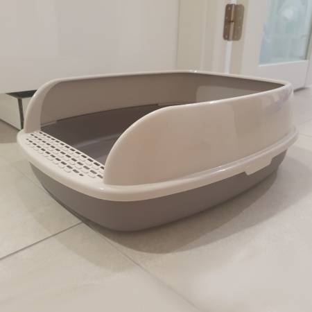 Лоток для кошек с совком Catidea 46х36х15 см, коричневый