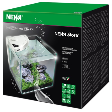 Аквариум Newa More NMO 50 Daylight LED 45 л с фильтром, нагревателем и освещением рассвет-закат, чер