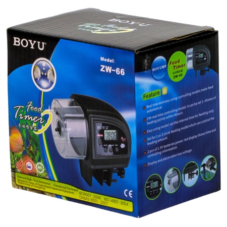 Автокормушка для рыб в аквариум Boyu ZW-66 с ЖК дисплеем и таймером