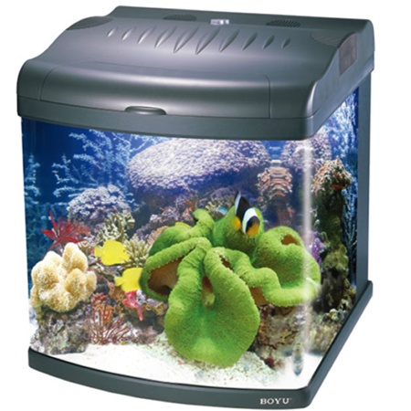 Аквариум Boyu Mini MT-508, 80 л, с фильтром, 2 LED лампы, серый​