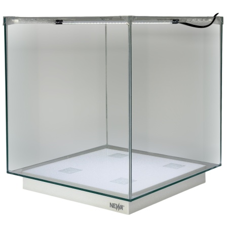 Аквариум Newa Ego LID, EL 50W, 45 л панорамный, LED освещение, белая стеклянная крышка​