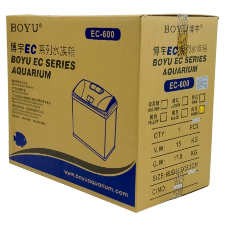 Аквариум Boyu EC-600 панорамный, 66 л, с фильтром и LED-лампой, белый​